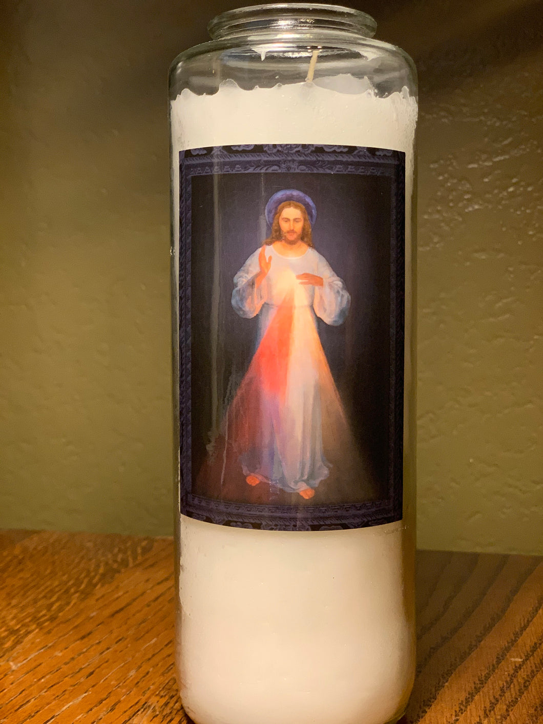 Saint Devotional 6 day glass candles-Divine Mercy 12 per case